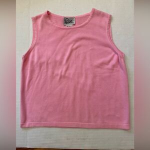 Lilly Pulitzer sleeveless knit top pink PL 100% cotton made in Portugal